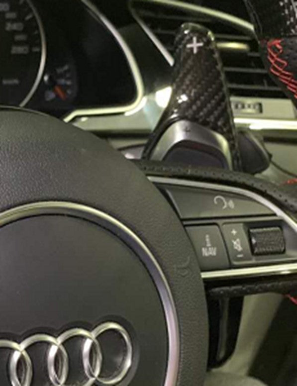 Echt Carbon Schaltwippen Verlängerungen Audi S3, S5, S6, TTRS, RS3, RS5