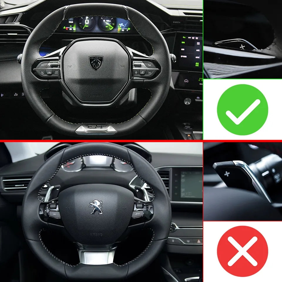 Aluminium Schaltwippen Verlängerungen Peugeot 308, 408, 3008, 5008