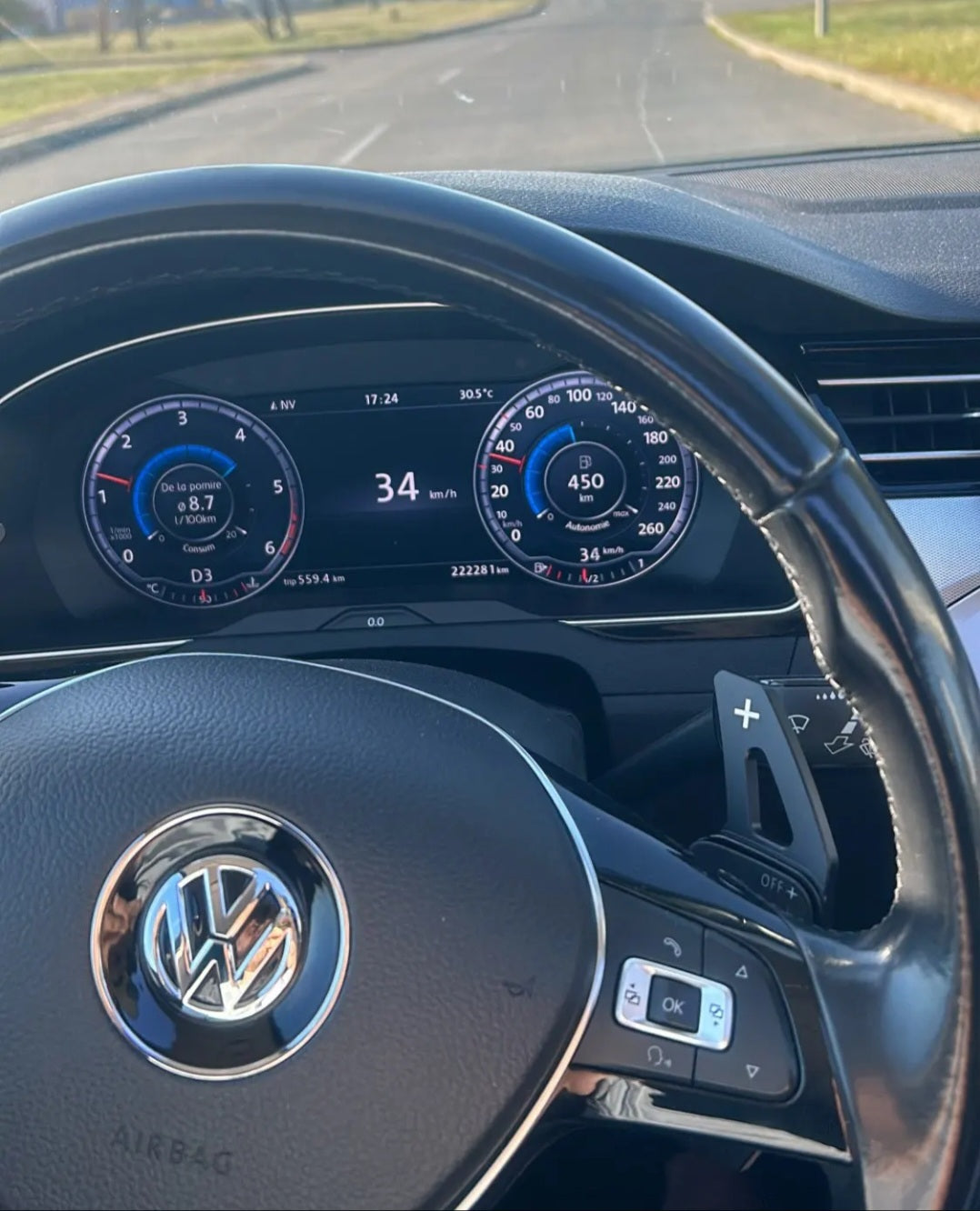 Aluminium Schaltwippen Verlängerungen VW Golf 8, T-Roc, Tiguan, Passat, Polo, Arteon, usw.