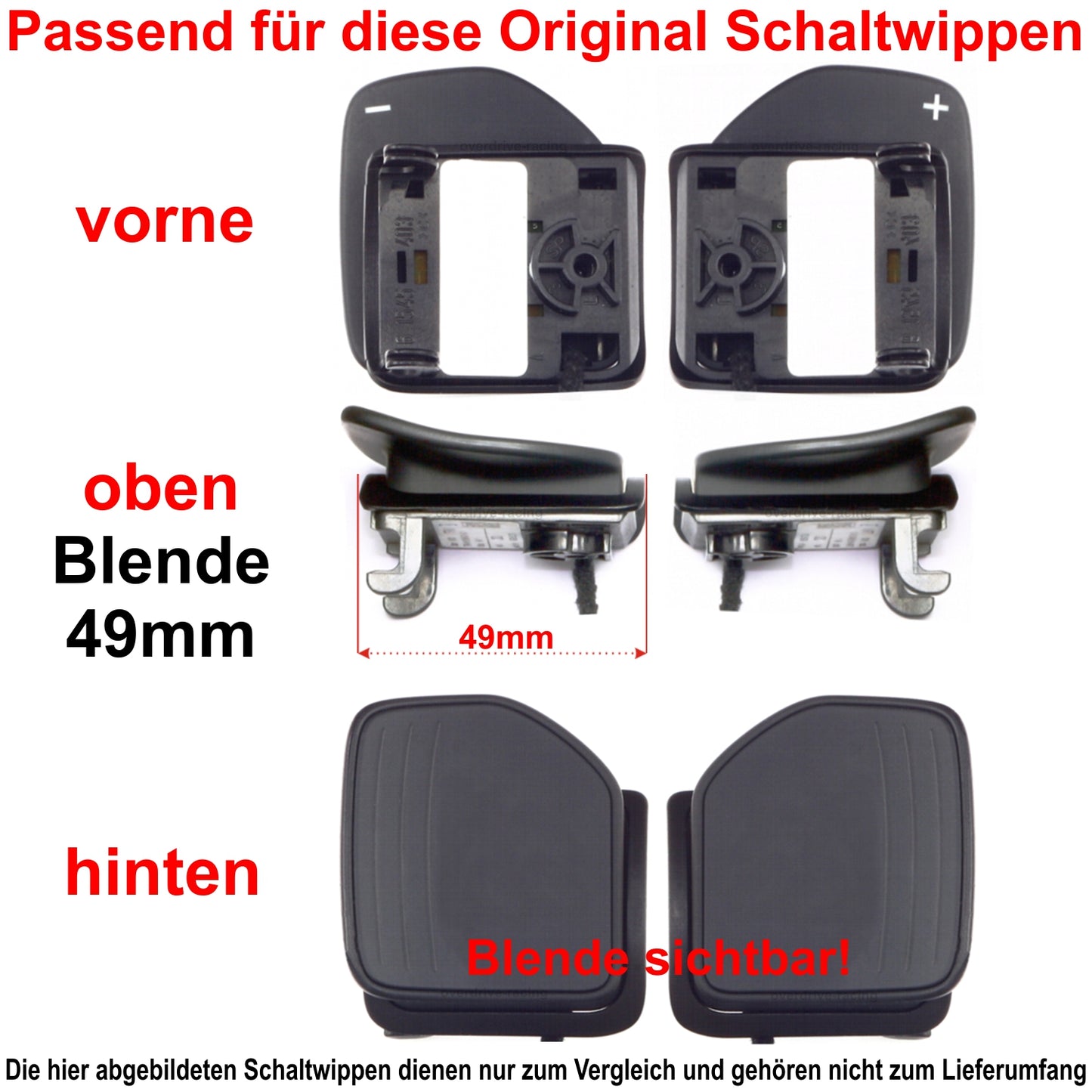 Aluminium Schaltwippen Verlängerungen Audi A1, A3/S3, A4/S4/RS4, A5/S5/RS5, A6/S6/RS6, uvm..